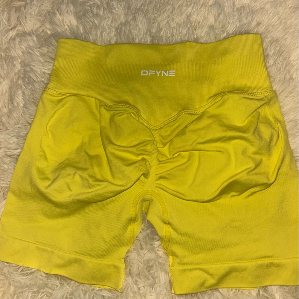 DFYNE Women's Bright Yellow Bike Shorts
